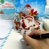 (US Local)6PCS DIY Diamond Art Greeting Cards Xmas Designs for Festivals and Celebrations