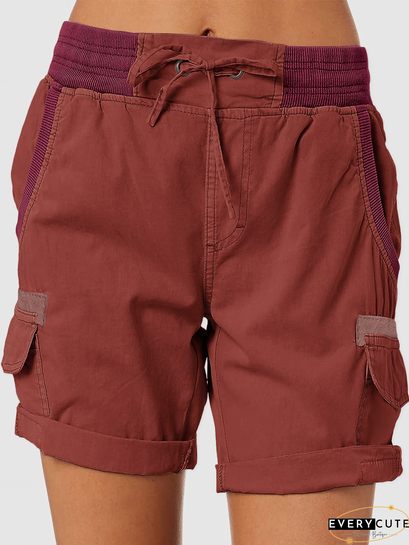 Flap Pocket Taped Low Waist Bermuda Shorts