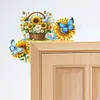 (US Local)Sunflowers Butterflies 5D DIY Wooden Diamond Painting Door Topper (Left)
