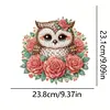 Wooden Rose Owl DIY Diamond Art Craft Wall Hooks A Row of 3 Hooks Kit