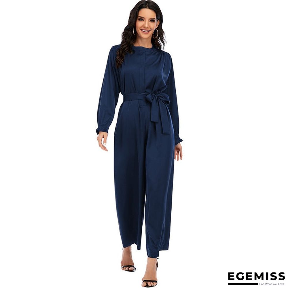 Fashion Jumpsuit Solid Color Waist Temperament Wide-leg Pants | EGEMISS