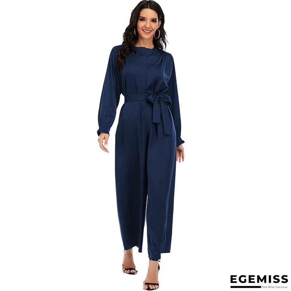 Fashion Jumpsuit Solid Color Waist Temperament Wide-leg Pants | EGEMISS