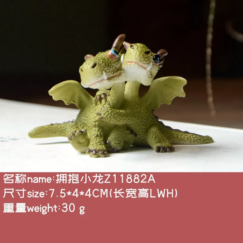 Everyday Collection Resin Simulation Magic Animal Dragon Dinosaur Miniature Fairy Garden Terrarium Bonsai Decor Dragon Figurine
