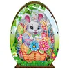 3D Wooden Easter Egg Rabbit Special Shaped Diamond Painting Lamp Desk Decor Kits