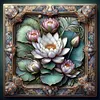 (US Local)Paint By Numbers Kit On Canvas DIY Oil Art Lotus Home Wall Decor 40x40cm