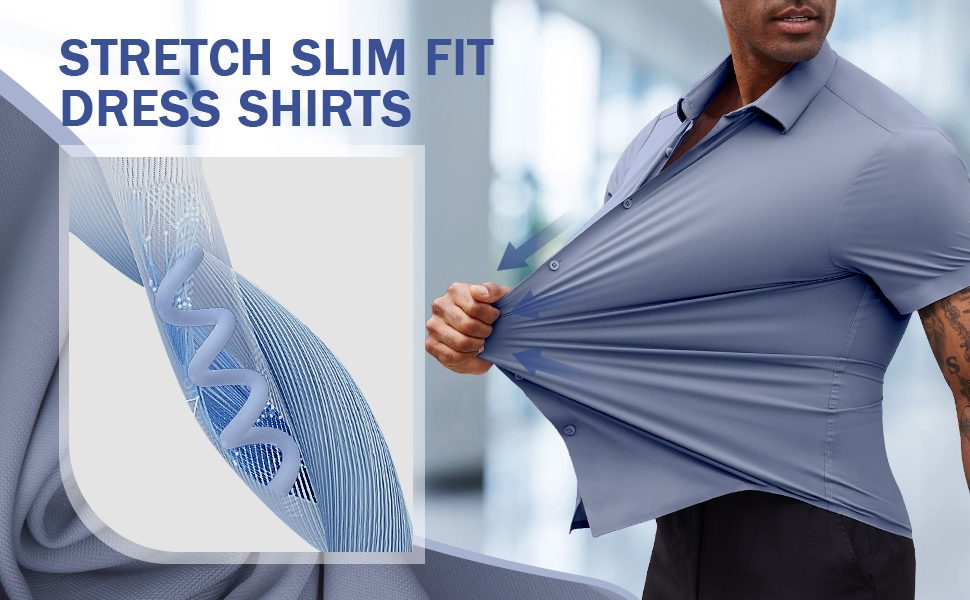 stretch slim fit dress shirt