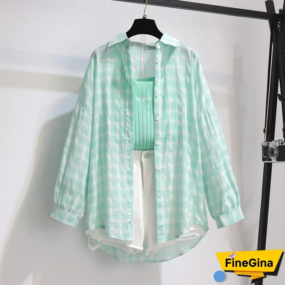 Fashion Green Plaid Three-Piece Set P11571