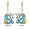 (US Local)PET Double Sided Special Shaped Easter Alphabet DIY Diamond Painting Keychain