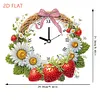 DIY Strawberry Daisy Diamond Clock Art Pendant Home Wall Decoration
