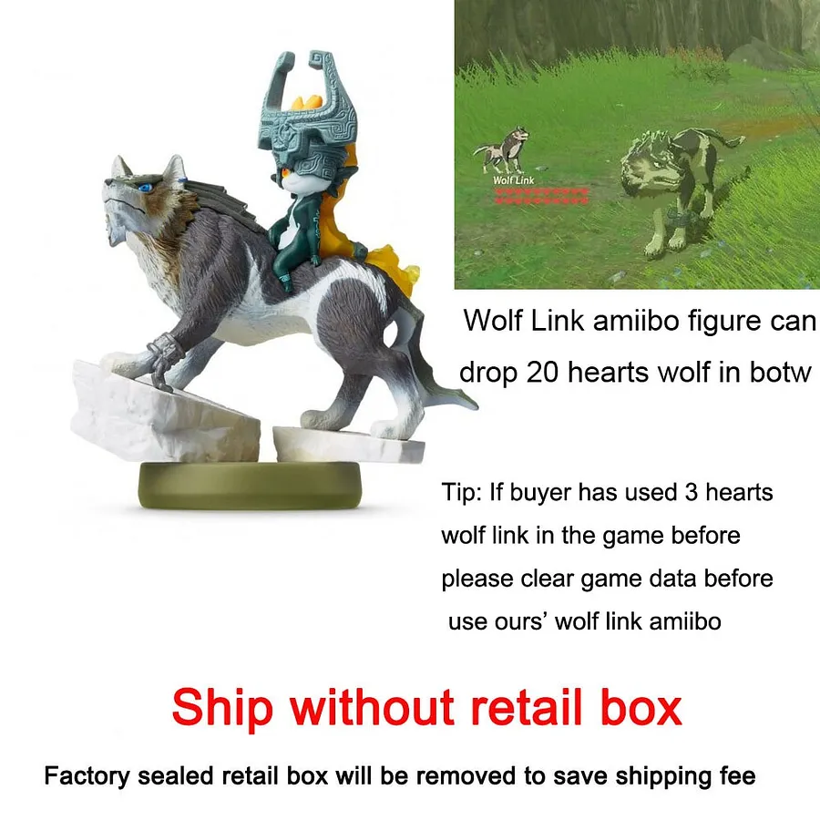 Nintendo Switch Amiibo 20 hearts Wolf Link Midna Twilight Princess