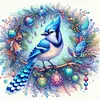 Garland Blue Tit-11CT Stamped Cross Stitch 40*40cm/15.75*15.75in