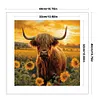 (Stamped/Counted) Hignland Cow Sunflower - 11CT Cross Stitch 40*40cm
