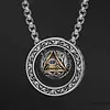 Eye of God Lucky Beads Pendant Necklace -  Trendy Cool All-Match Double Ring Vintage Pendant