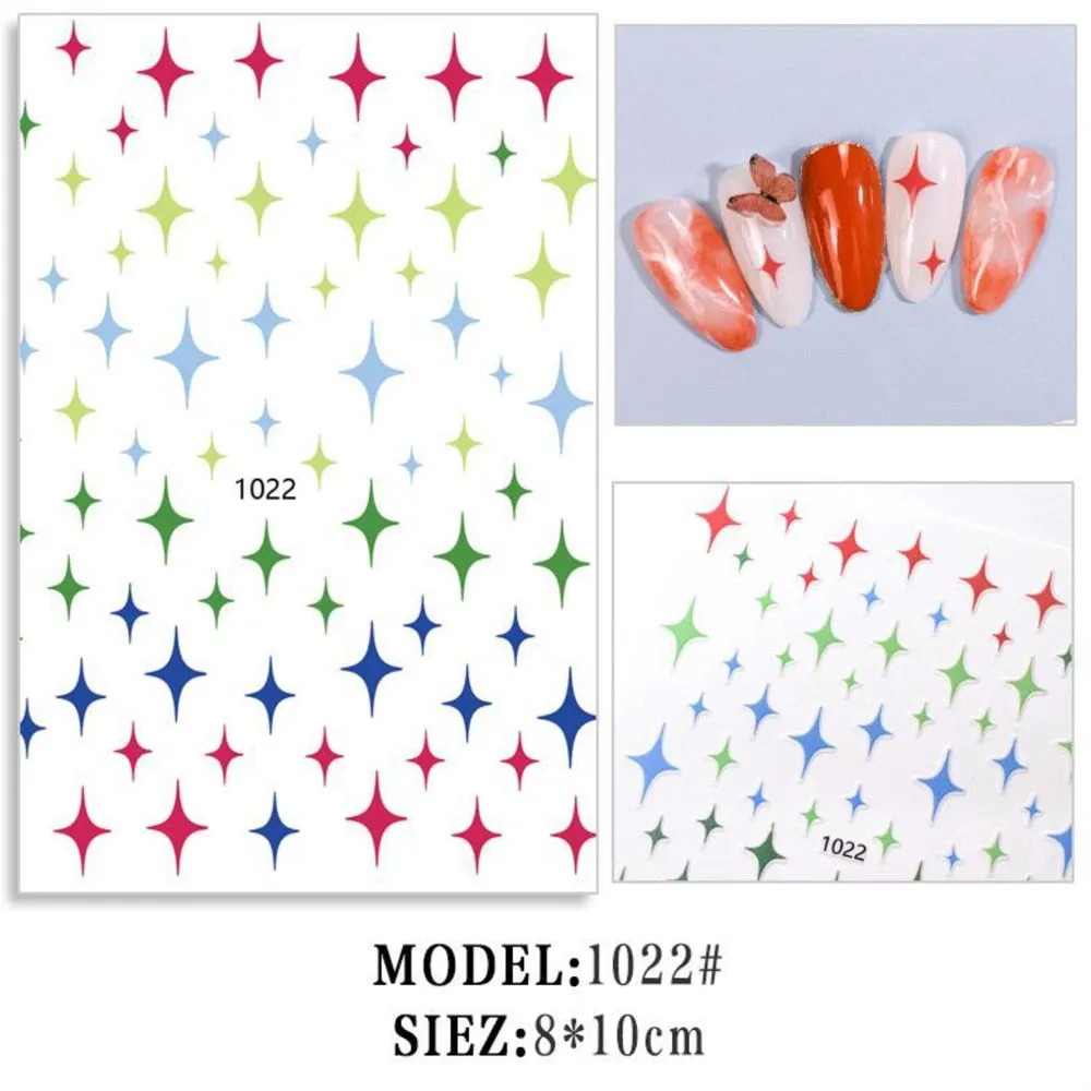 Heart & Star Bubble Cute Image Quality 3D Engraved Nail Stickers Nail Art Decorations Nail Decals Design