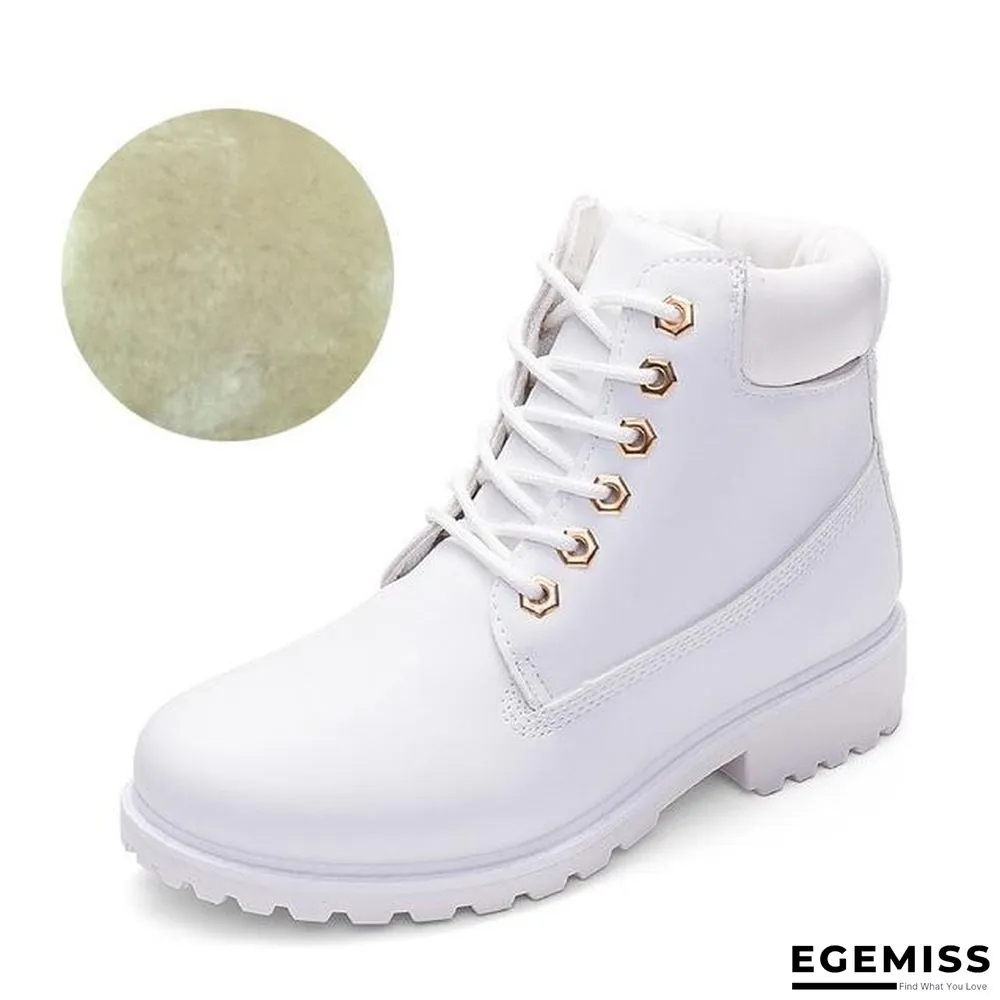 Autumn Early Winter Shoes Women Flat Heel Boots Fashion Keep warm Women's Boots Brand Woman Ankle Botas | EGEMISS