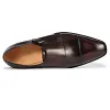 Handmade Mens Brown Leather Monk  Wedding Dress Shoes