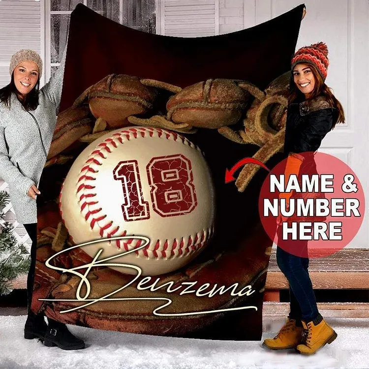 Personalized Baseball Blanket | BKKid664