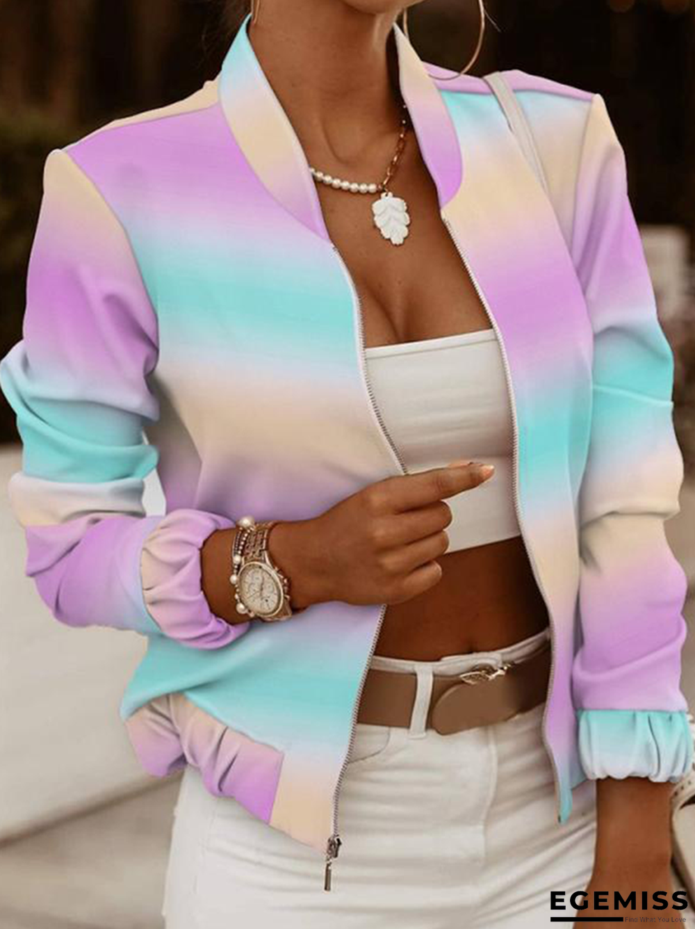 Casual Long Sleeve Shift Outerwear | EGEMISS