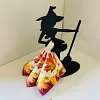 Porte-serviettes/serviettes de sorci&egrave;re d'Halloween