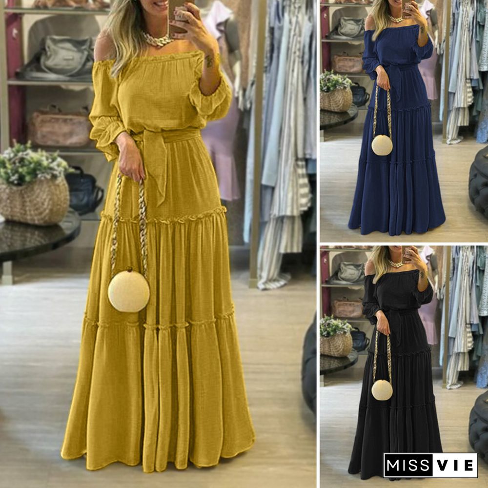 Womens Bohemian Long Maxi Dress