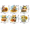 6Pcs Bee DIY Diamond Painting Kits Garden Stakes Diamond Art Kits Garden Decor