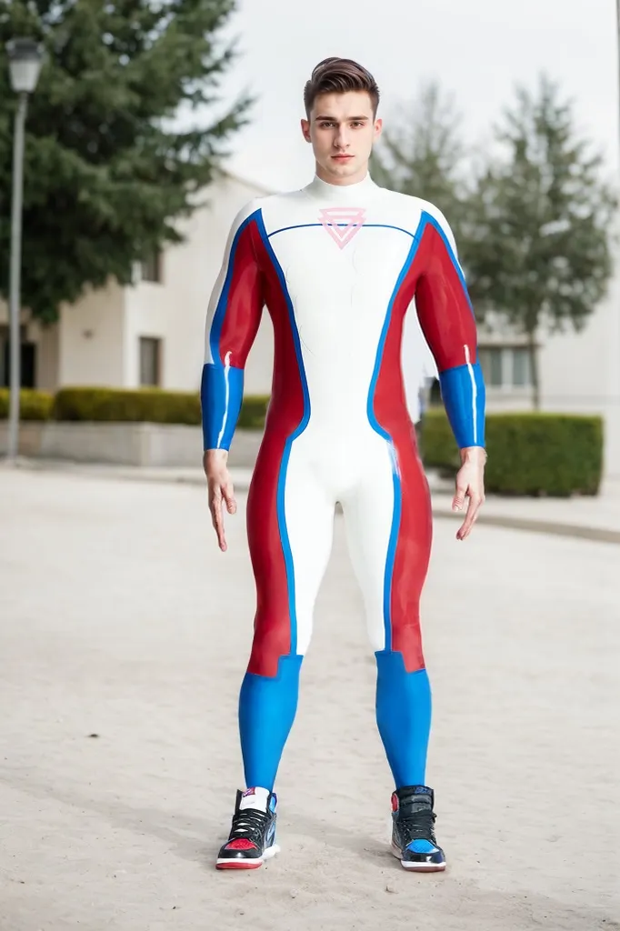 Men Latex Catsuits Double Diamond Superhero cosplay