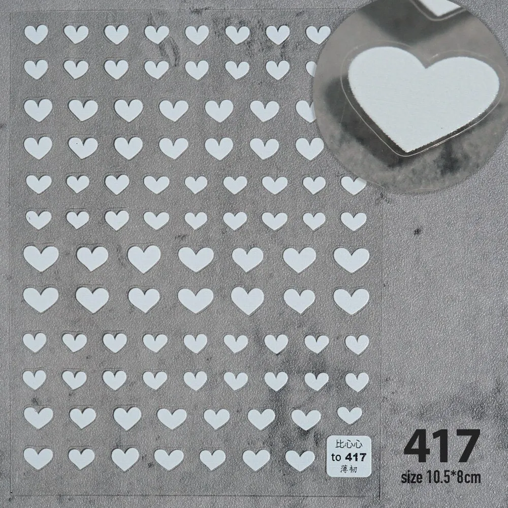 Heart & Star Bubble Cute Image Quality 3D Engraved Nail Stickers Nail Art Decorations Nail Decals Design