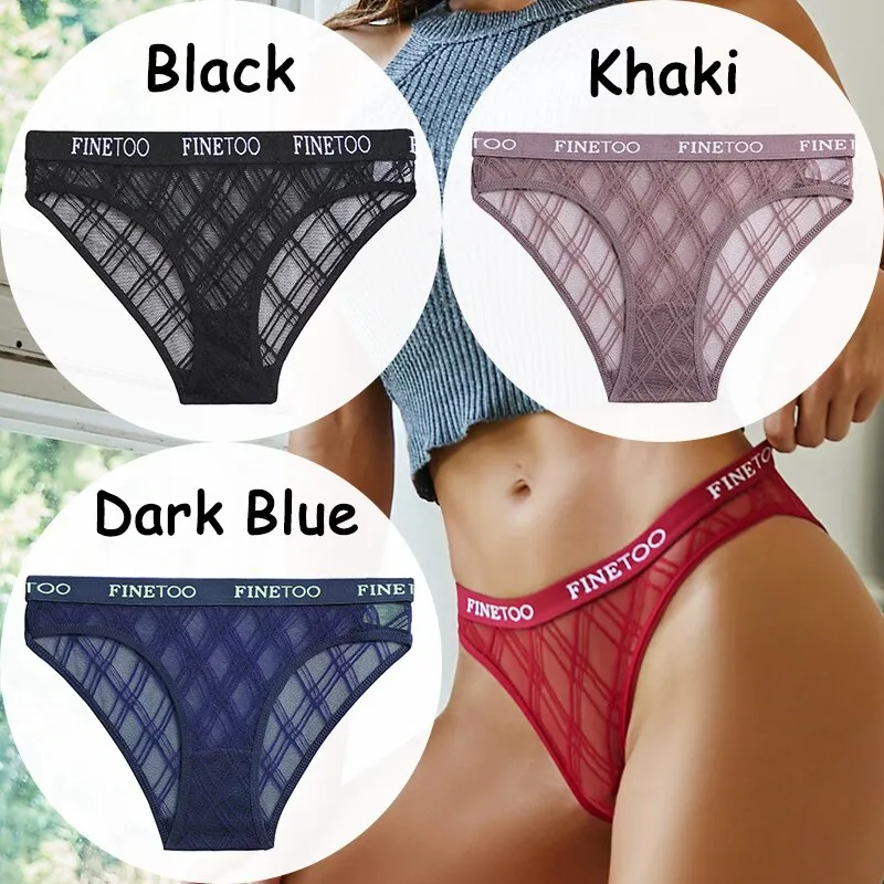 Billionm Lace Panties Women's Underwear Perspective Sexy Panties Female Underpanties Mesh Briefs Girls Intimates Lingerie M-XXL