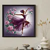 Pink Rose Dancing Girl-Partial Special Shaped Diamond painting 30*30CM
