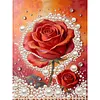 Red Roses DIY Pearl Painting Kit with Frame 30x40cm Pearl Gem Paintings Picture Arts Craft for Adults Beginners Gift Home Wall Decor
