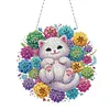 Succulent Bush White Cat Double Sided - 5D DIY Pendant