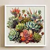 Succulent - 14CT Stamped Cross Stitch - 40*40cm - Flower