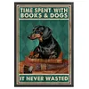 Time Spent With Books&Dogs It Never Wasted-11CT Stamped Cross Stitch 40*60cm(Big Size)