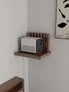 Wall-Mounted Folding Bench Showering Chair Entryway Walnut Rubber Wood Stool