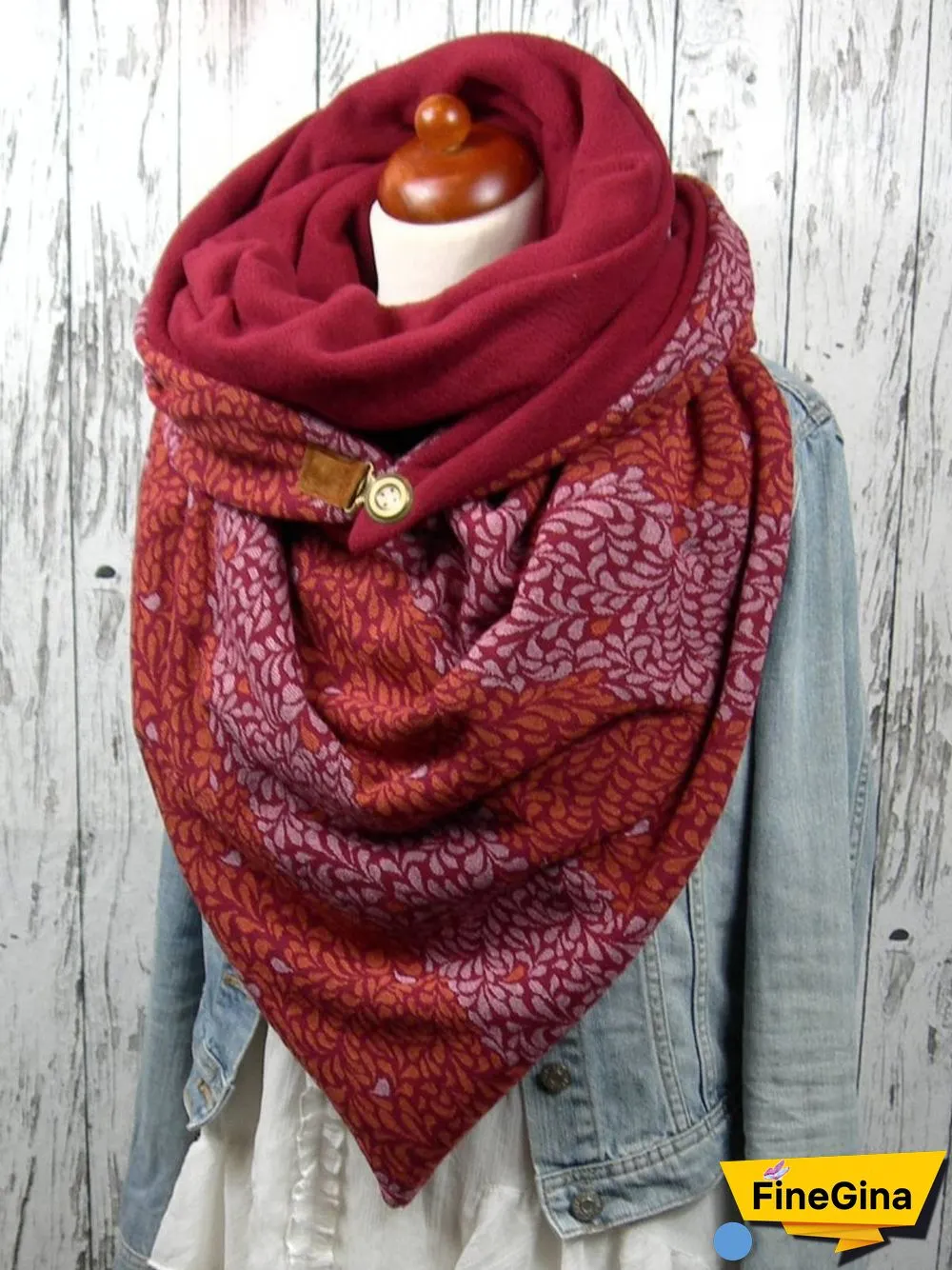Red Printed Casual Scarves