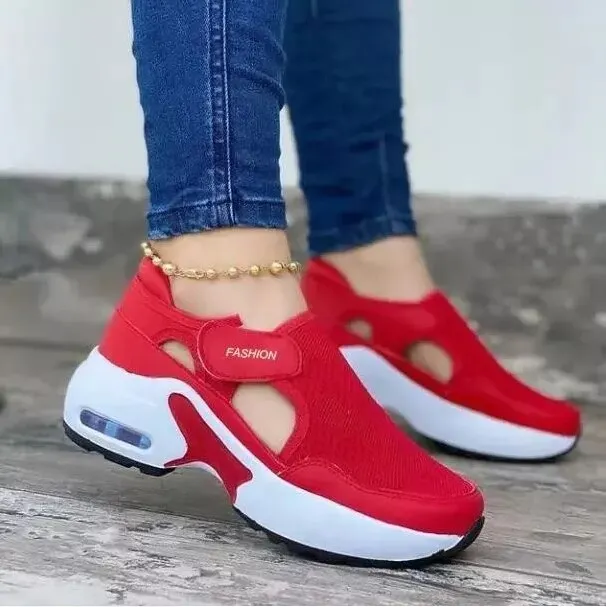 Qengg New Fashion Women Casual shoes Platform Solid Color Flats Ladies Shoes Casual Breathable Wedges Ladies Walking Sneakers