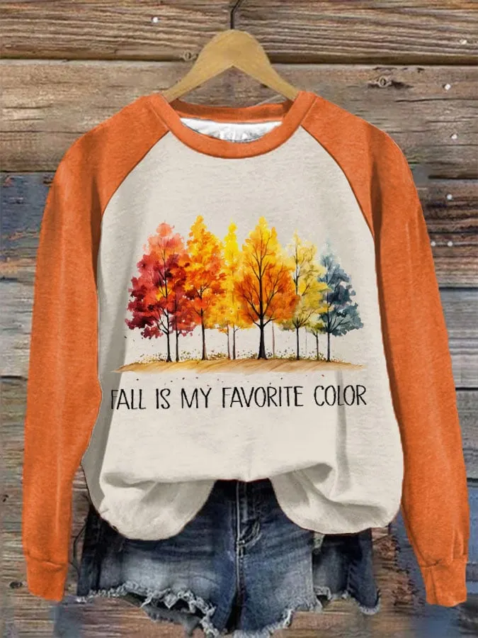 Women's Fall Is My Favorite Color Printed Sweatshirt 