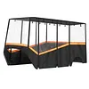 [US Local Warehouse] Fits 6-Person Golf Cart Rain Cover with Transparent Windshield & Reflective Strips 600D Waterproof Oxford Fabric Outdoor Golf Cart Protector Compatible with Club Car & for EZGO