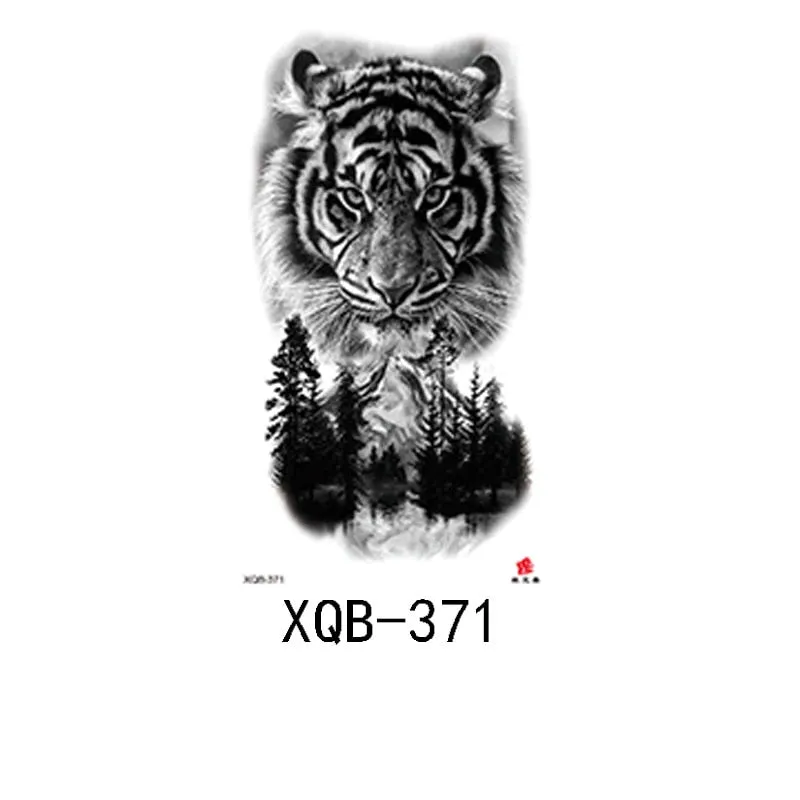 Small Full Arm Waterproof Tattoo Sticker Half Arm Arm Fierce Animal Arm Lasting European and American Tattoo Sticker