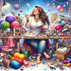 Fille Faite &Agrave; La Main-Compl&egrave;te Rond Diamant Peinture-40X40CM