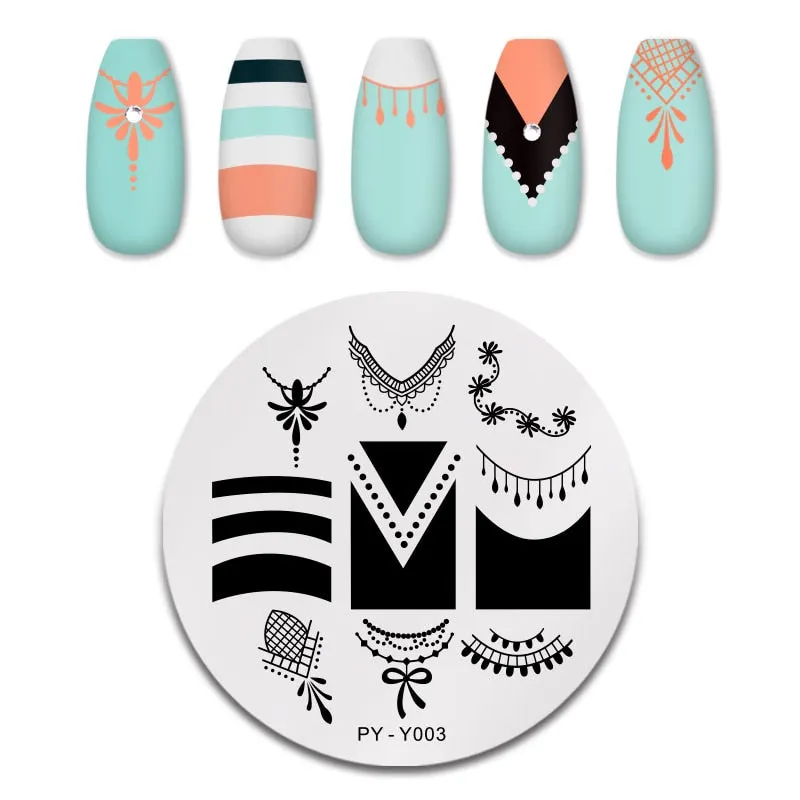 PICT YOU Nail Stamping Plates Marble Texture Animal Flower Snake Christmas Theme Image 12*6cm Template Mold Nail Art Stencil-Nail Inspo
