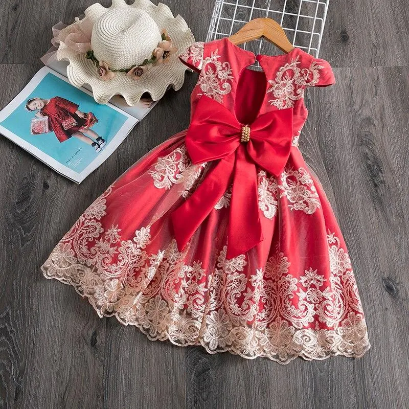 Summer Pink Girl Dress Cute Child Dress Child Girl Little Princess Dress for Wedding Party 1 2 3 4 5 6 7 8 9 10 years Baby Girls