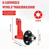 [US Local Warehouse] 2 Set of Shipping Container Wheel 6-Lug Kit with Ratchet Tie Container Wheel Kit 22000LBS Capacity Shipping Containers Axles for Moving 20ft-40ft Empty Containers