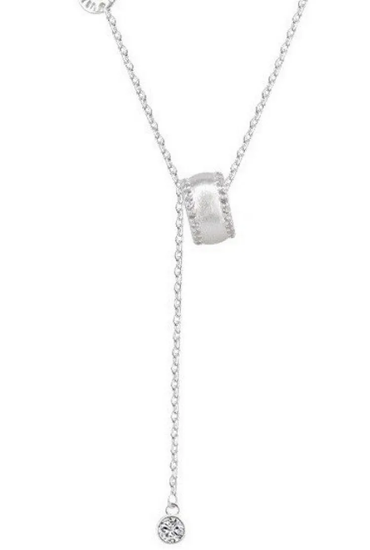 Women's Brushed Rolling Ball Necklace Minimalist Collarbone Chain