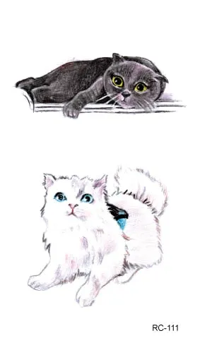 52 Kinds Watercolor Animals Fake Tattoos Temporary Cat Flamingo Wolf Whale Fox Butterfly Waterproof Tatto Stickers Small Size