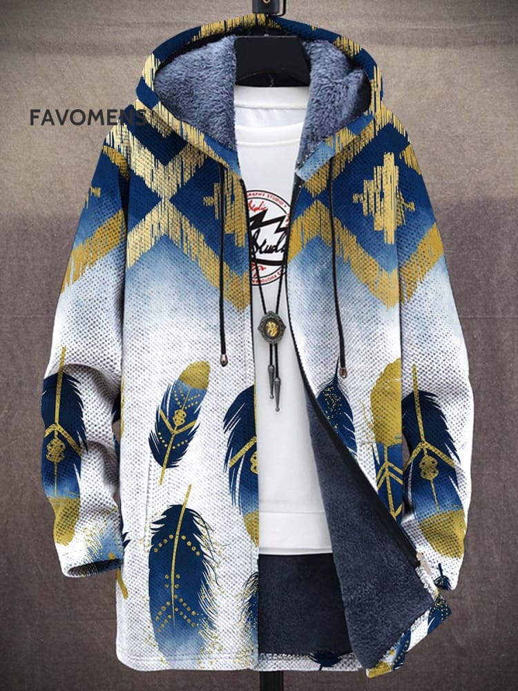 Men&rsquo;s Art Plush Thick Long-Sleeved Sweater Coat Cardigan Colorful / M