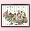 Rabbit Fairy Tale-Girl And Cat-14CT Stamped Cross Stitch 48*38cm/18.9*14.96in