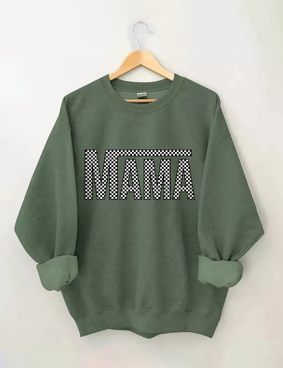 Checkered Retro Mama Sweatshirt 