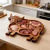 Highland Cow Wooden Charcuterie Board Rustic Serving Tray Cheese Board (Style B)