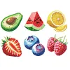 (US Local)6Pcs Acrylic Fruits Diamond Painting Fridge Magnet for Adults Beginners Craft Kit